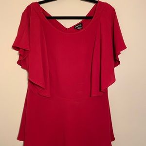 City Chic Romantic Mood Top - Red Rose NWT
